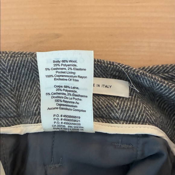 Wilfred Grey Herringbone Tie-Belt Trousers - Picture 6 of 6